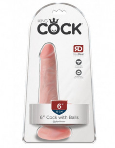 King Cock 6 Cock w Balls Ligh