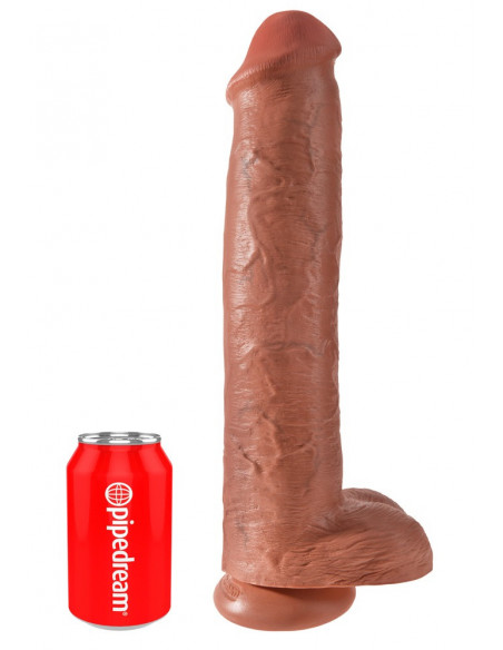 King Cock 15 Cock w Balls Tan
