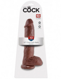 King Cock 10 inch Balls Brown