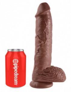 King Cock 10 inch Balls Brown 2