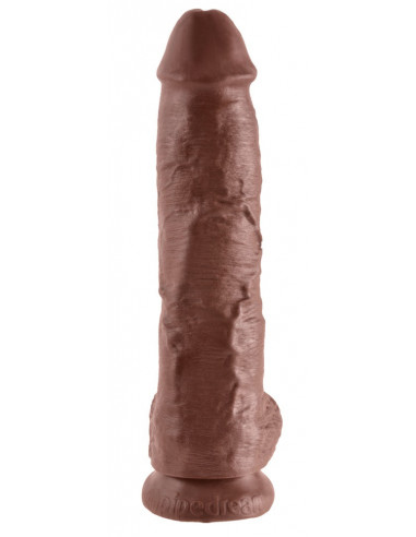King Cock 10 inch Balls Brown