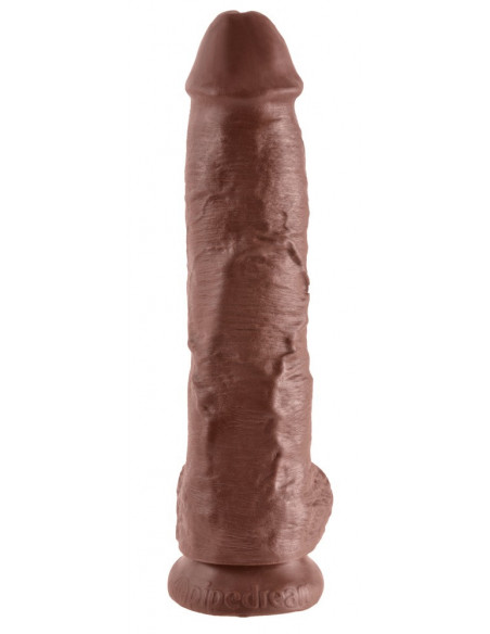 King Cock 10 inch Balls Brown