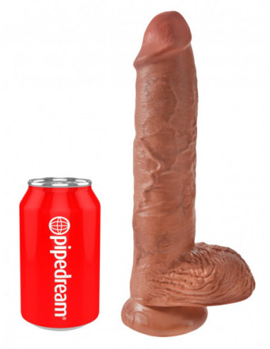 King Cock 10 inch Balls Tan