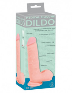 Medical Silicone Dildo 20 cm - Medical Silicone - colore della pelle chiaro (cod. 411)