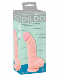 Medical Silicone Dildo 20 cm - Medical Silicone - colore della pelle chiaro (cod. 410)