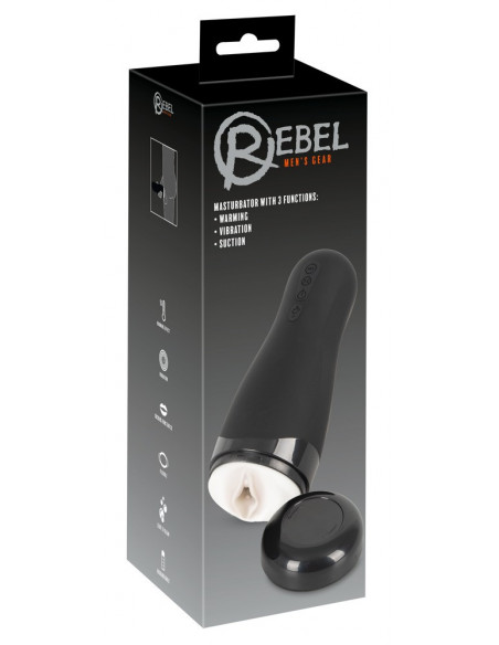 Rebel Masturbator with 3 funct - Rebel - Nero (cod. 813)