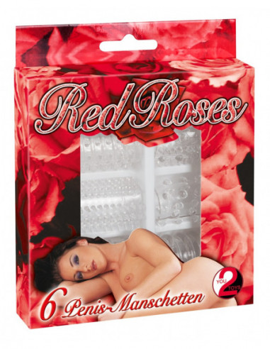 Red Roses Penis Ring Set 6 pcs