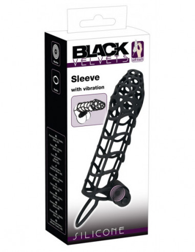 Silicone Sleeve Black Velvet M