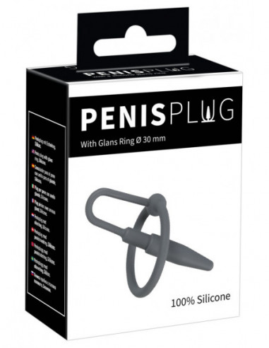 Penis Plug with Glans Ring -...