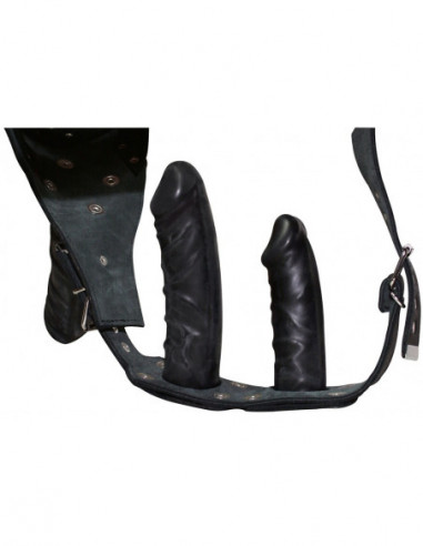 Leather String - 3 Dildos S/M