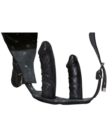 Leather String - 3 Dildos L/XL