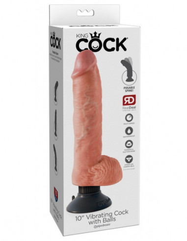 King Cock 10inch Vibr./w.balls